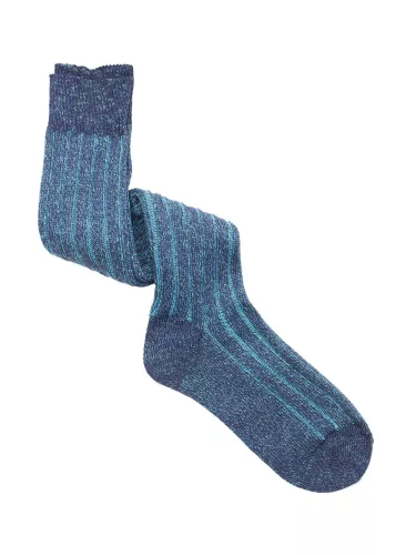 Ribbed long socks in two colours vanisè 100% Bio Cotton