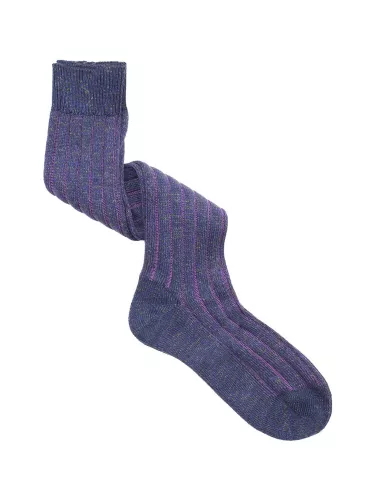 Ribbed long socks in two colours vanisè 100% Bio Cotton
