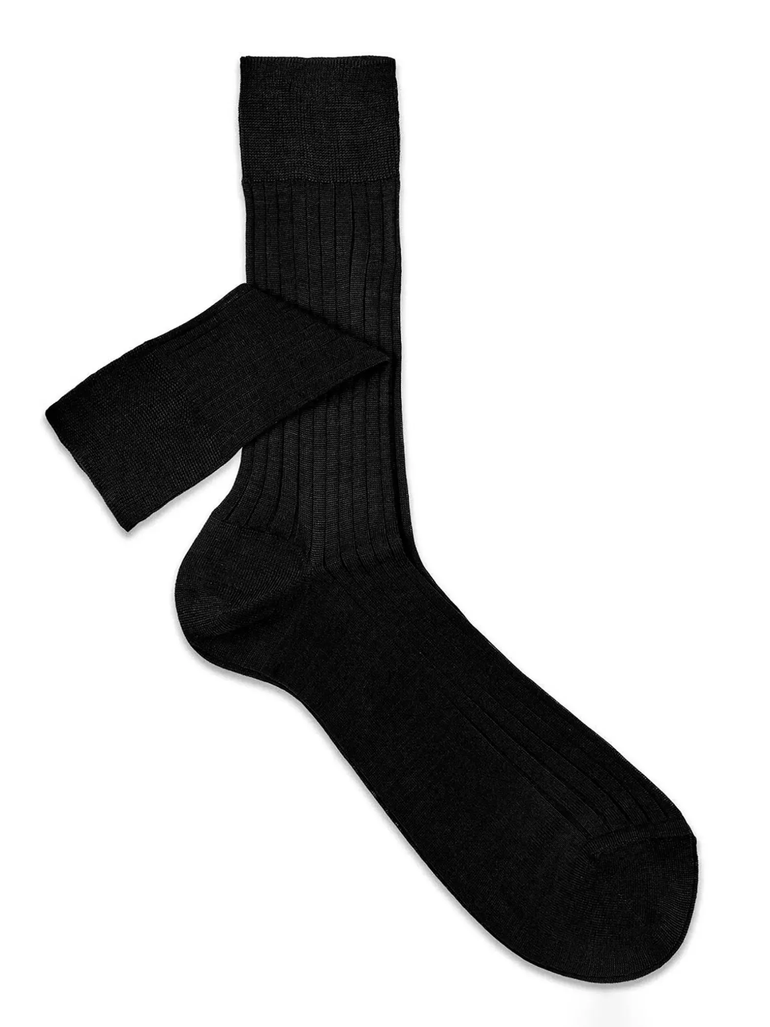 Classic rib middle thin mid calf socks - 100% Filo scozia cotton
