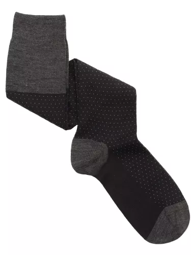 Long socks in patterned wool for men