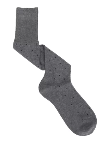 Refined Knee High Socks in Fresh Cotton with Polka Dot Pattern