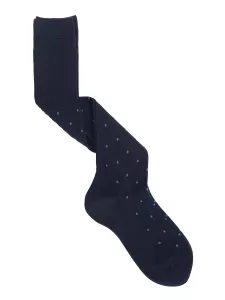 Refined Knee High Socks in Fresh Cotton with Polka Dot Pattern