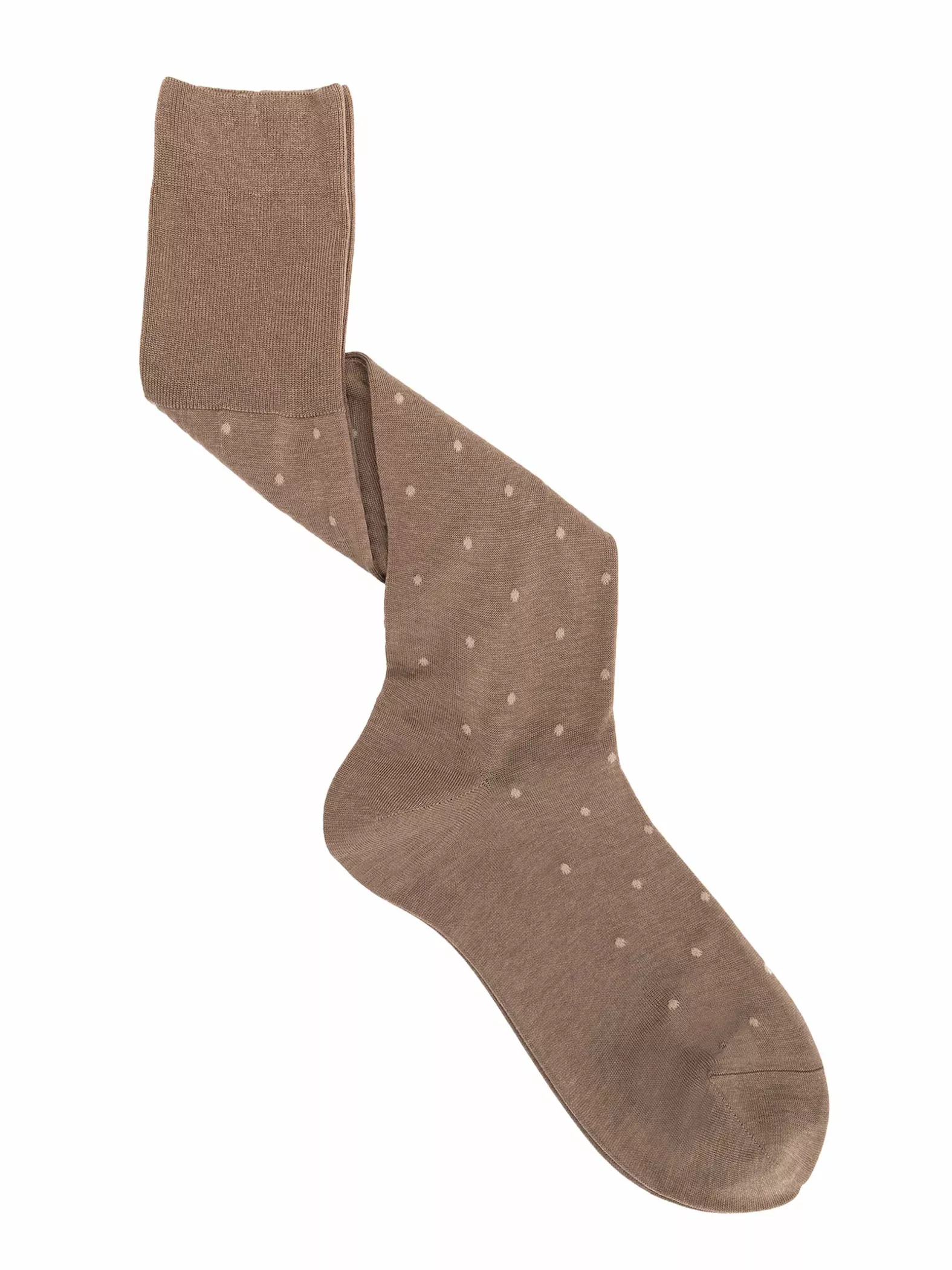 Refined Knee High Socks in Fresh Cotton with Polka Dot Pattern