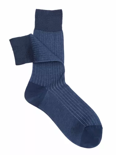 Classic Rib Vanisè Men's calf Socks Filo di Scozia cotton