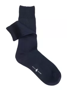 Classic Rib Vanisè Men's calf Socks Filo di Scozia cotton