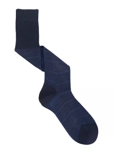 Striped Knee High Vanisè Socks in Filo di Scozia Cotton