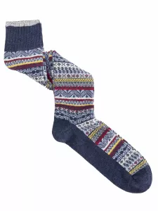 Knee High cashmere and viscose socks with Norwegian Greek design