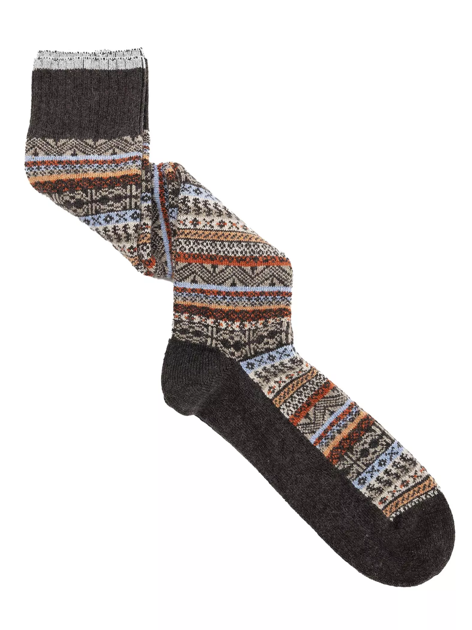 Knee High cashmere and viscose socks with Norwegian Greek design
