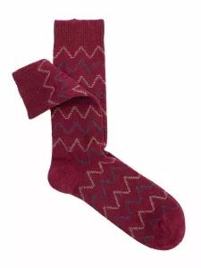 Short Cashmere and Viscose Socks with Geometric Pattern