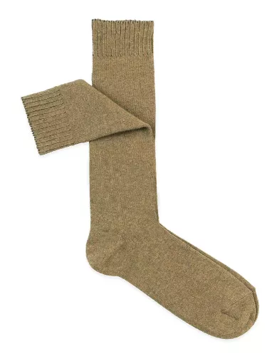 Long Men's Socks in Solid Color Cashmere Viscose - Elegance and Comfort in One Size