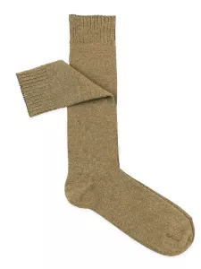 Long Men's Socks in Solid Color Cashmere Viscose - Elegance and Comfort in One Size