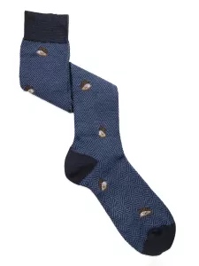 Long Wool Socks with Hedgehog Pattern