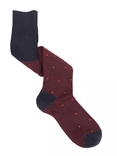 Long Wool Socks with Polka Dot Pattern