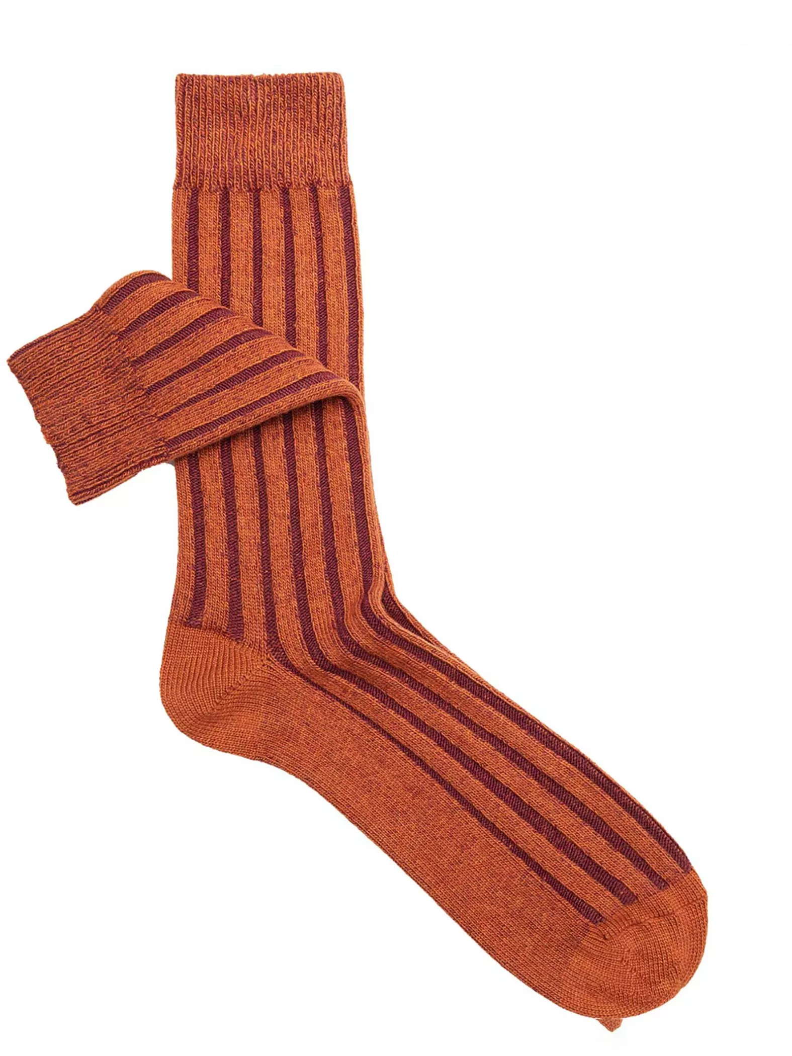 Short Cashmere Socks with Ribbed Pattern