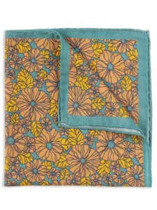 Silk Pocket Square with Floral Pattern