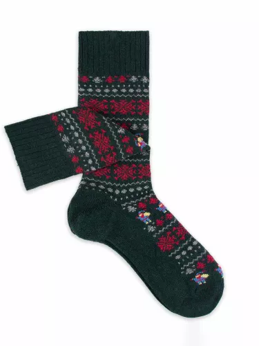 Santa patterned cashmere socks for Woman