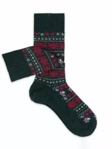 Short Cashmere Socks with Ribbed Pattern