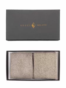 Gift Box 2 pairs Men's Short Socks in Solid Color Cashmere Viscose - Elegance and Comfort