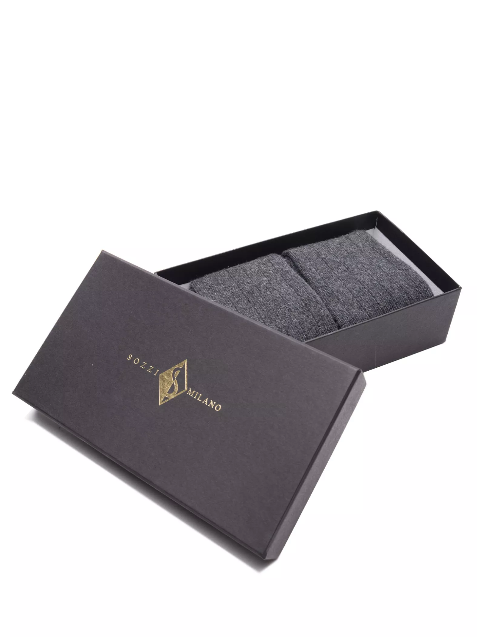 Gift Box 2 pairs Short Classic Ribbed Socks Cashmere-Viscose