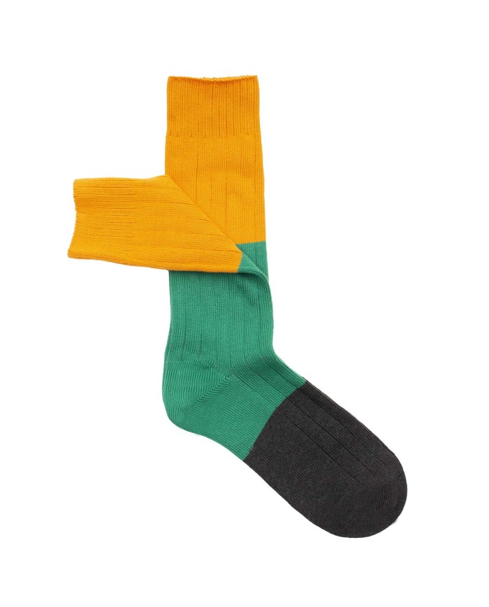 Short ribbed socks in three colours Cotton