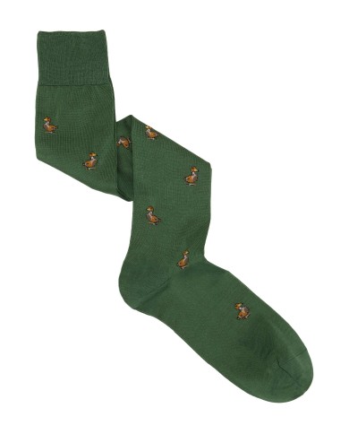 Elegant Duck Pattern Long Socks for Men in Cool Cotton