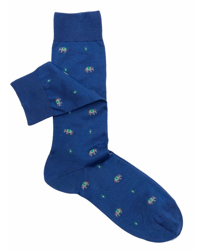 Elephant Pattern Short Socks in Cool Cotton