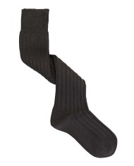 Classic slim rib Knee high socks 100% Cotton Lisle thread