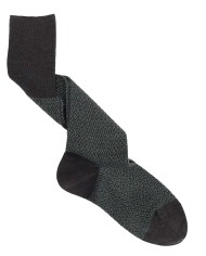 Long Wool Socks with Rhombus Pattern