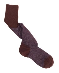 Long Wool Socks with Rhombus Pattern