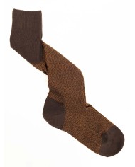 Long Wool Socks with Rhombus Pattern