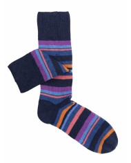 Multicolor Striped Cashmere Blend Ankle Socks