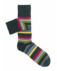 Multicolor Striped Cashmere Blend Ankle Socks