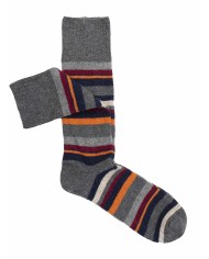 Multicolor Striped Cashmere Blend Ankle Socks