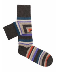 Multicolor Striped Cashmere Blend Ankle Socks