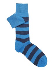 Men's Bicolor Striped Short Socks in Cool Cotton