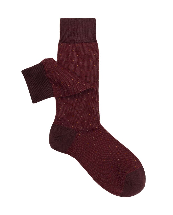 Men's Short Wool Socks with Micro Pattern