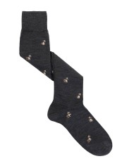 Knee-High Wool Socks with Micro Pattern