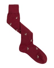 Long Wool Blend Socks with Dog Pattern