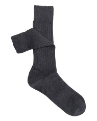 Boston Short Ribbed Socks with Striped Pattern in Warm Cotton