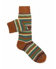 Multicolor Striped Wool Ankle Socks