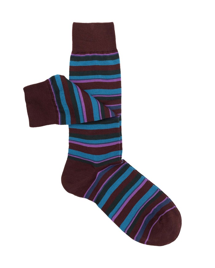 Multicolor Striped Wool Ankle Socks