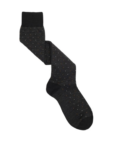 Knee-High Wool Socks with Micro Pattern