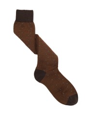 Knee-High Wool Socks with Micro Pattern