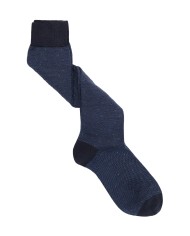 Knee-High Wool Socks with Micro Pattern