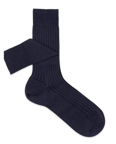 Merin Wool classic rib middle-thin mid calf socks