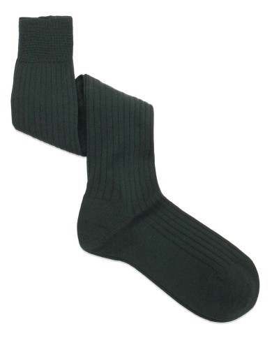 Merin Wool classic rib middle-thin knee high socks