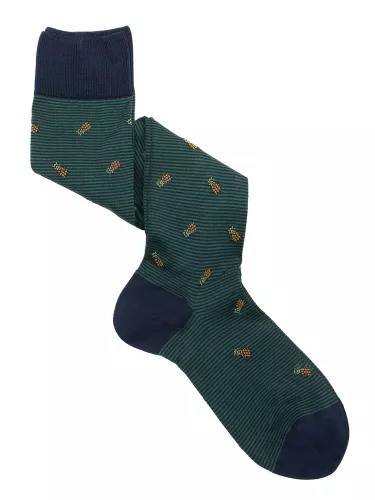 Pineapple patterned long socks in fresh cotton