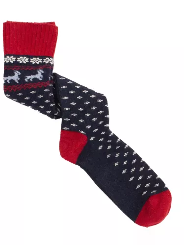 Men's long Cashmere socks with Ibex pattern