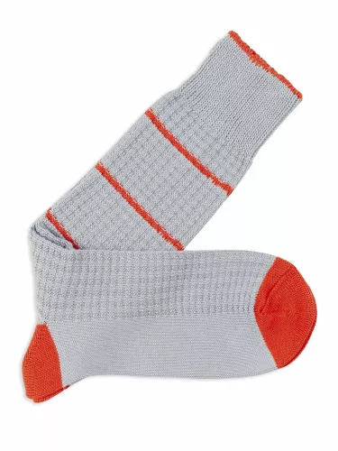 Stripes on Jacquard pattern Men's Crew socks