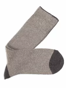 Plain cashmere viscosa crew socks